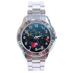 Cityscape Digital Art Stainless Steel Analogue Watch by uniart180623