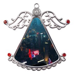 Cityscape Digital Art Metal Angel With Crystal Ornament by uniart180623