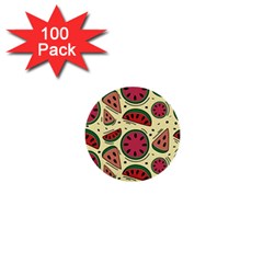 Watermelon Pattern Slices Fruit 1  Mini Buttons (100 Pack)  by uniart180623