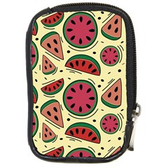 Watermelon Pattern Slices Fruit Compact Camera Leather Case by uniart180623