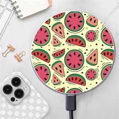 Watermelon Pattern Slices Fruit Wireless Fast Charger(white) by uniart180623