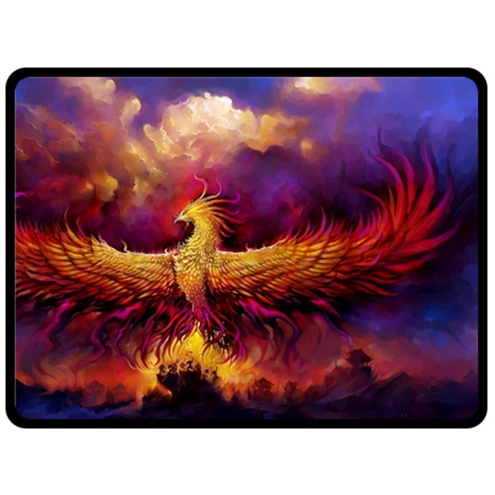 Phoenix Bird Two Sides Fleece Blanket (Large)