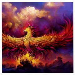 Phoenix Bird Wooden Puzzle Square by uniart180623