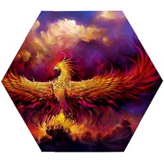 Phoenix Bird Wooden Puzzle Hexagon by uniart180623