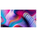 Colorful 3d Waves Creative Wave Waves Wavy Background Texture Banner and Sign 8  x 4  Front