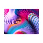 Colorful 3d Waves Creative Wave Waves Wavy Background Texture Premium Plush Fleece Blanket (Mini) 35 x27  Blanket Front