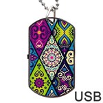 Ethnic Pattern Abstract Dog Tag USB Flash (One Side) Front