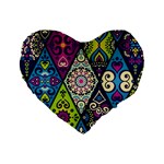 Ethnic Pattern Abstract Standard 16  Premium Heart Shape Cushions Front