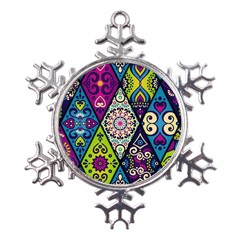 Ethnic Pattern Abstract Metal Large Snowflake Ornament