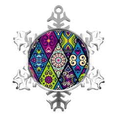 Ethnic Pattern Abstract Metal Small Snowflake Ornament