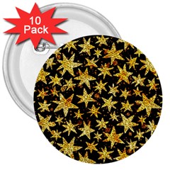 Shiny Glitter Stars 3  Buttons (10 Pack)  by uniart180623