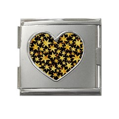 Shiny Glitter Stars Mega Link Heart Italian Charm (18mm) by uniart180623