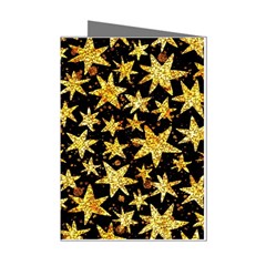 Shiny Glitter Stars Mini Greeting Cards (pkg Of 8) by uniart180623