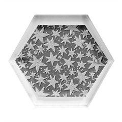 Shiny Glitter Stars Hexagon Wood Jewelry Box by uniart180623