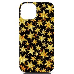 Shiny Glitter Stars Iphone 14 Black Uv Print Case by uniart180623