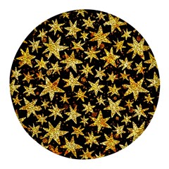 Shiny Glitter Stars Round Glass Fridge Magnet (4 Pack)