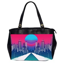 Retro Cityscape Artist Artwork Digital Art Oversize Office Handbag (2 Sides) by uniart180623