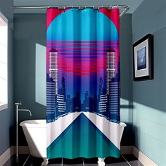 Retro Cityscape Artist Artwork Digital Art Shower Curtain 36  X 72  (stall)  by uniart180623