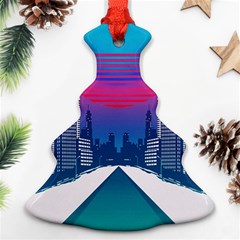 Retro Cityscape Artist Artwork Digital Art Ornament (christmas Tree)  by uniart180623