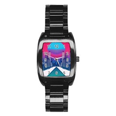 Retro Cityscape Artist Artwork Digital Art Stainless Steel Barrel Watch by uniart180623