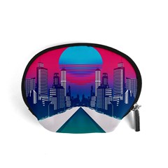 Retro Cityscape Artist Artwork Digital Art Accessory Pouch (small) by uniart180623