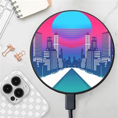 Retro Cityscape Artist Artwork Digital Art Wireless Fast Charger(black) by uniart180623