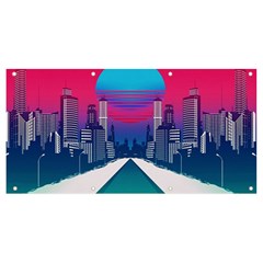 Retro Cityscape Artist Artwork Digital Art Banner And Sign 8  X 4  by uniart180623