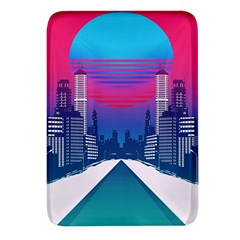 Retro Cityscape Artist Artwork Digital Art Rectangular Glass Fridge Magnet (4 Pack) by uniart180623