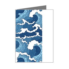 Waves Aesthetics Illustration Japanese Mini Greeting Card by uniart180623