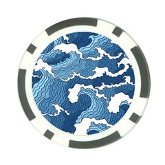 Waves Aesthetics Illustration Japanese Poker Chip Card Guard (10 Pack) by uniart180623