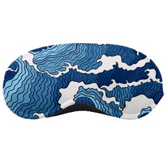 Waves Aesthetics Illustration Japanese Sleeping Mask by uniart180623