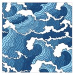 Waves Aesthetics Illustration Japanese Square Satin Scarf (36  x 36 ) Front