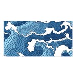 Waves Aesthetics Illustration Japanese Satin Shawl 45  x 80  Front