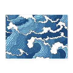 Waves Aesthetics Illustration Japanese Crystal Sticker (a4) by uniart180623