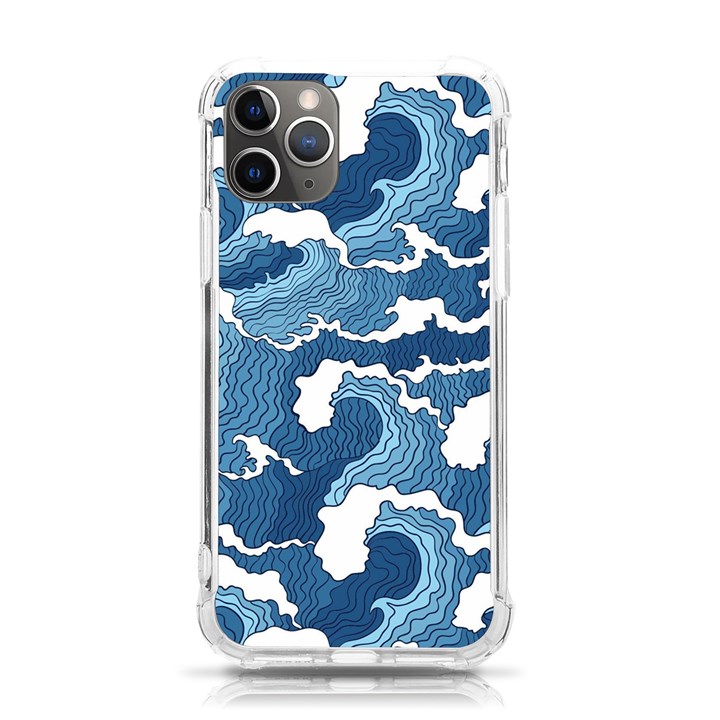 Waves Aesthetics Illustration Japanese iPhone 11 Pro 5.8 Inch TPU UV Print Case