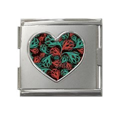 Flower Patterns Ornament Pattern Mega Link Heart Italian Charm (18mm) by uniart180623