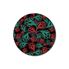 Flower Patterns Ornament Pattern Rubber Round Coaster (4 Pack) by uniart180623