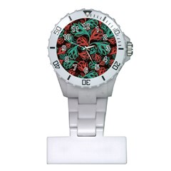 Flower Patterns Ornament Pattern Plastic Nurses Watch by uniart180623