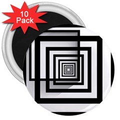 Squares Concept Design Raining 3  Magnets (10 Pack)  by uniart180623