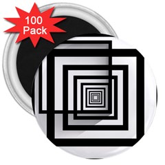 Squares Concept Design Raining 3  Magnets (100 Pack) by uniart180623