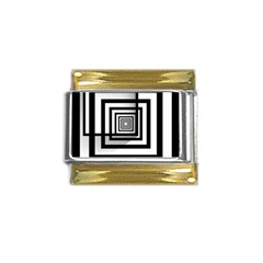 Squares Concept Design Raining Gold Trim Italian Charm (9mm) by uniart180623