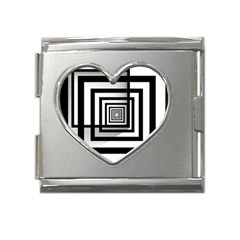 Squares Concept Design Raining Mega Link Heart Italian Charm (18mm) by uniart180623