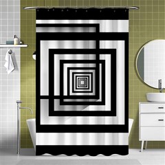 Squares Concept Design Raining Shower Curtain 48  X 72  (small)  by uniart180623