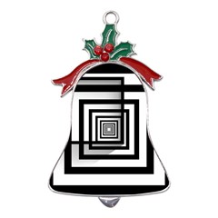 Squares Concept Design Raining Metal Holly Leaf Bell Ornament by uniart180623