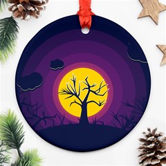 Empty Tree Leafless Stem Bare Branch Ornament (round) by uniart180623