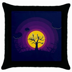 Empty Tree Leafless Stem Bare Branch Throw Pillow Case (black) by uniart180623