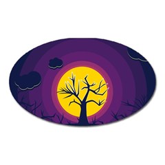 Empty Tree Leafless Stem Bare Branch Oval Magnet by uniart180623