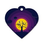 Empty Tree Leafless Stem Bare Branch Dog Tag Heart (Two Sides) Front