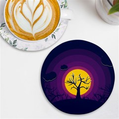 Empty Tree Leafless Stem Bare Branch Uv Print Round Tile Coaster by uniart180623