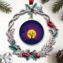 Empty Tree Leafless Stem Bare Branch Metal X mas Wreath Holly Leaf Ornament by uniart180623